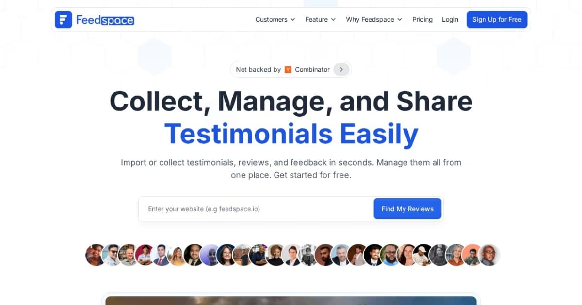 Feedspace - A platform for collecting audio and video feedback to build trust and credibility.